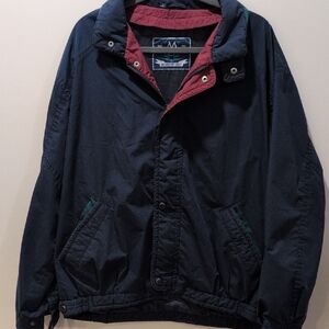 Members Only Vintage Men's Navy Jacket With Green All Buttons In Tack Old Collar